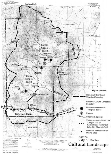 Sites of Cultural Importance, City of Rocks Area, ID Map