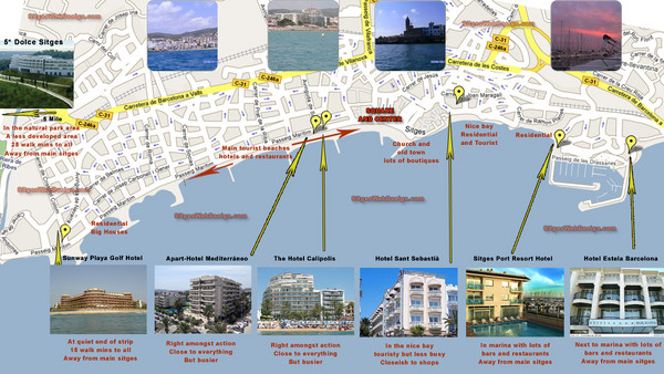 Sitges Hotel Map