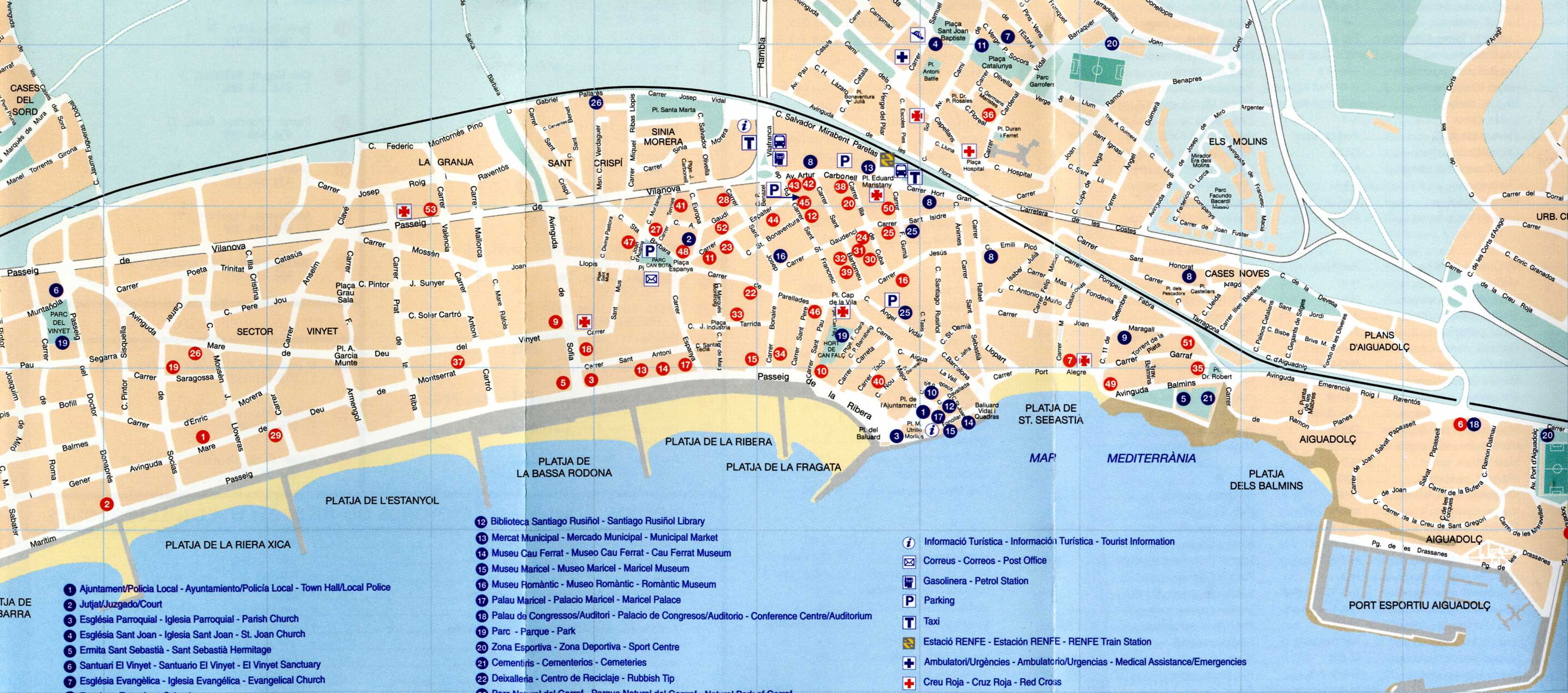 Sitges Tourist Map - Sitges Spain • mappery