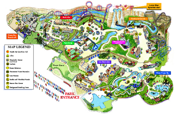 Six Flags Fiesta Texas Map