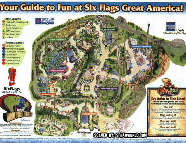 Six Flags Great America Map