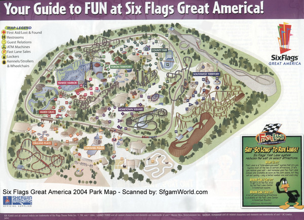 Six Flags Great America Map