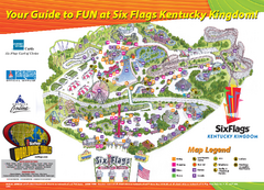 Six Flags Kentucky Kingdom Theme Park Map