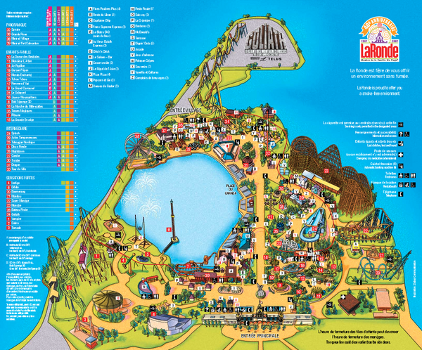 Six Flags La Ronde Theme Park Map