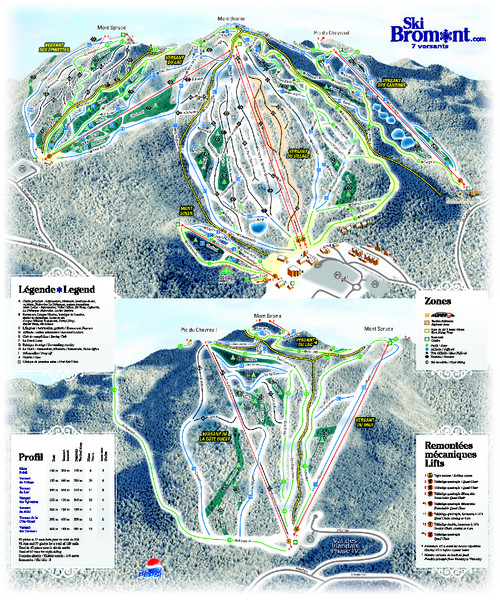 Ski Bromont Ski Trail Map Bromont Quebec Canada • mappery