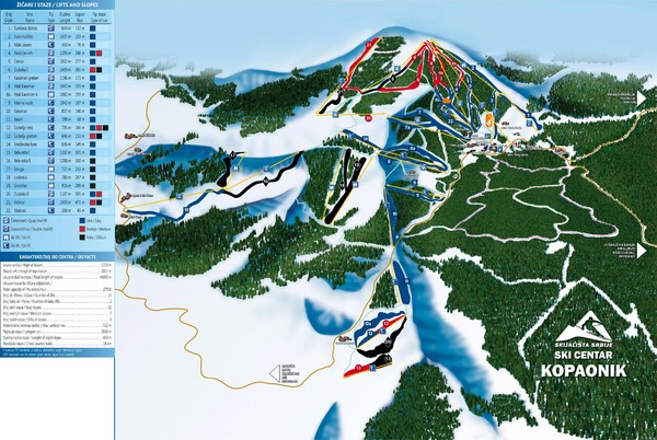 Ski Centar Kopaonik Ski Trail Map