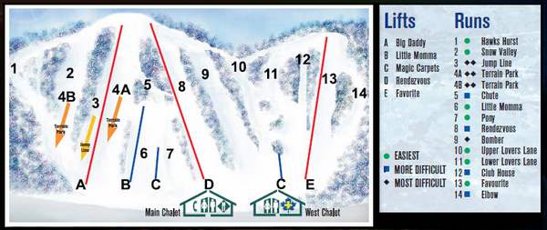Ski Dagmar Ski Trail Map