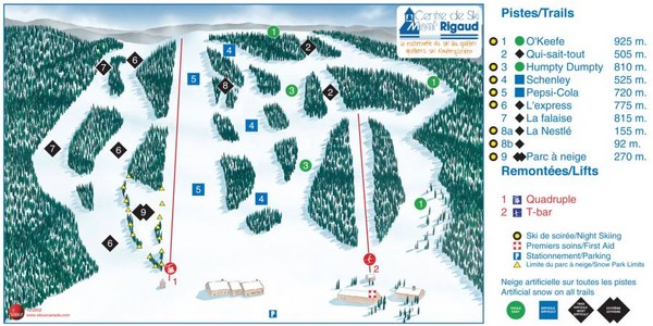 Ski Mont Rigaud Ski Trail Map