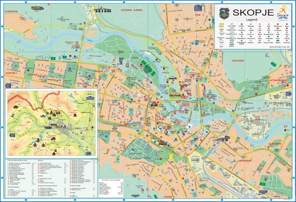 Skopje Tourist Map