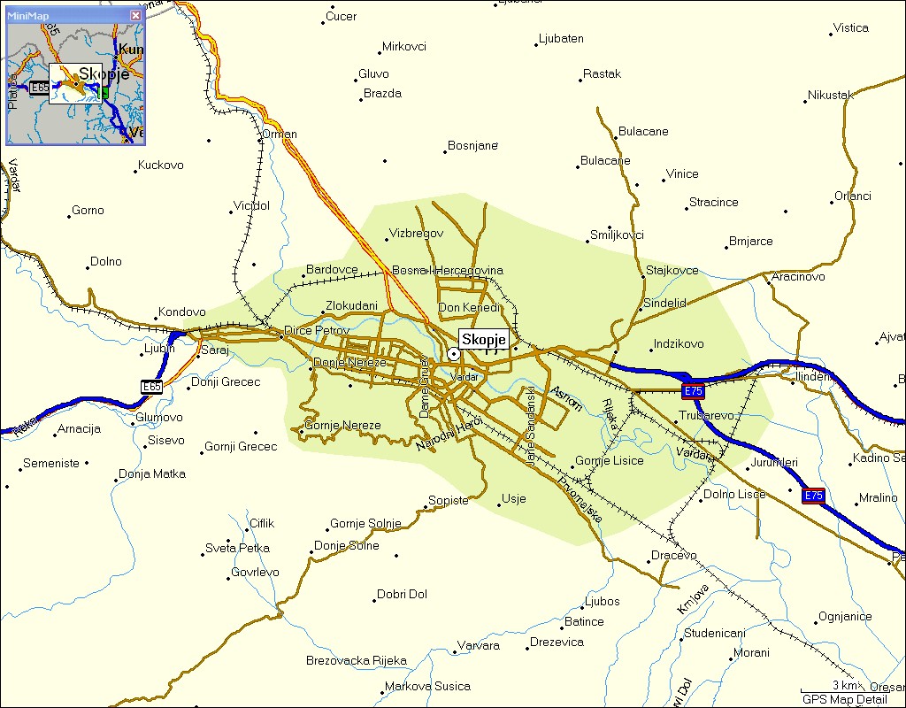 Skopje and vicinity Map • mappery