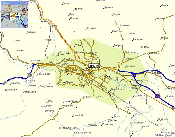 Skopje Map Street View Skopje And Vicinity Map • Mappery