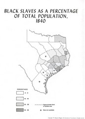 Slave Population in 1840 Texas Map