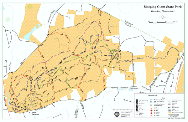 Sleeping Giant State Park map