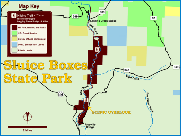 Sluice Boxes State Park Map