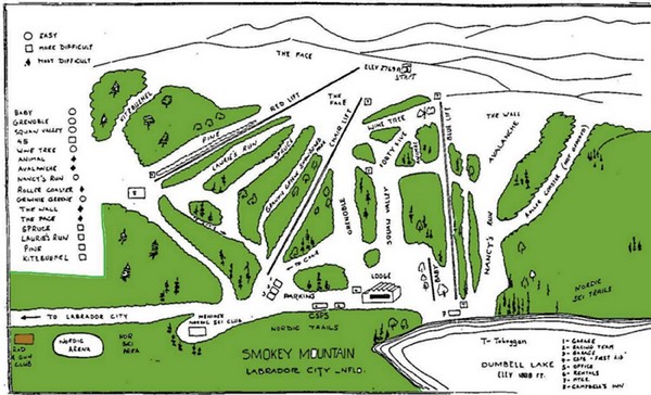 Smokey Mountain Ski Club Ski Trail Map