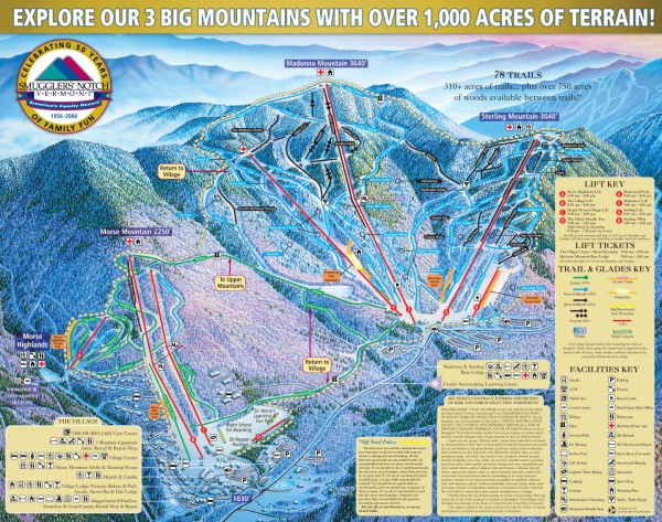 Smugglers' Notch Ski Trail map 2006-07