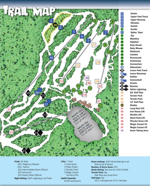 Sno Mountain Ski Trail Map