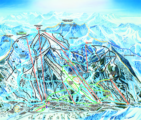 Snowbird Ski Trail map