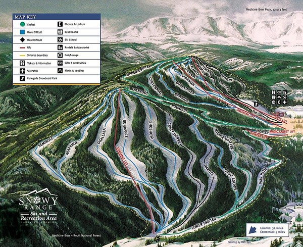 Snowy Range Ski Trail Map