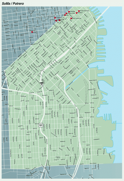 SoMa, Potrero Hill tourist map