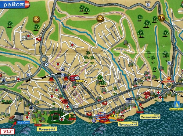 Sochi Tourist Map