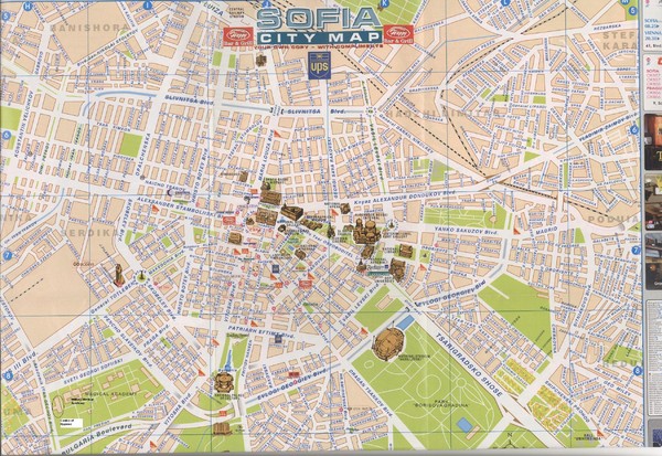 Sofia, Bulgaria Tourist Map