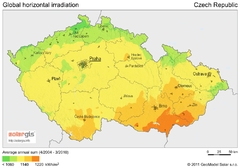 Solar Radiation Map of Czech republic
