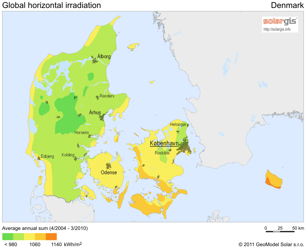 Denmark Climate Map