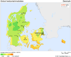 Solar Radiation Map of Denmark