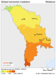 Solar Radiation Map of Moldova