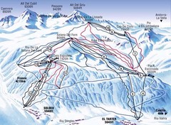 Soldeu, Andorra Piste Ski Map