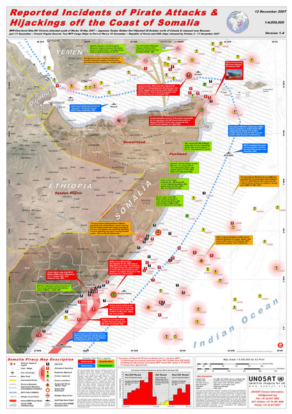 Somali Pirate Attacks Map as of Dec 12, 2007