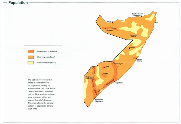 Somalia Population Density Map