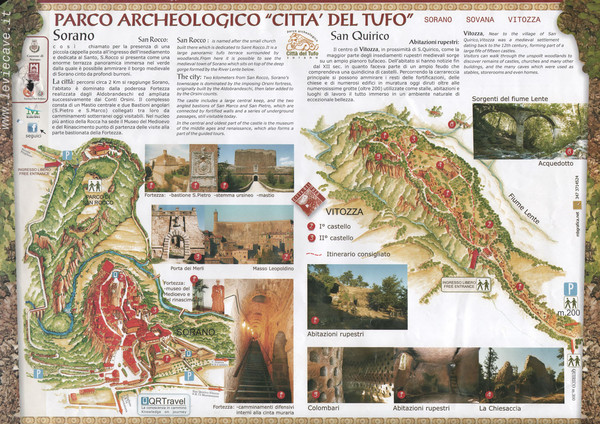 Sorano. Parco archeologico "Citta del tufo" Map