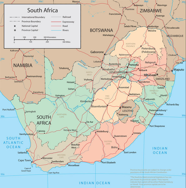 South Africa Tourist Map