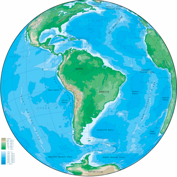 South America Globe Map