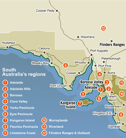 South Australia Tourist Map South Australia Map - South Australia Australia • Mappery