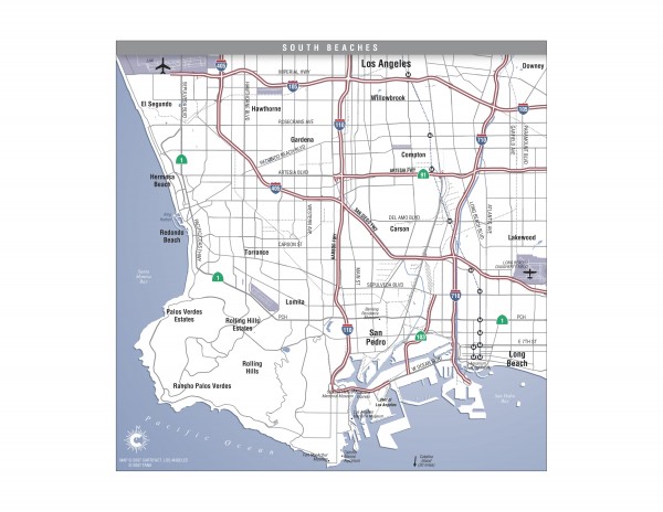 South Beach Cities, Los Angeles, California Map