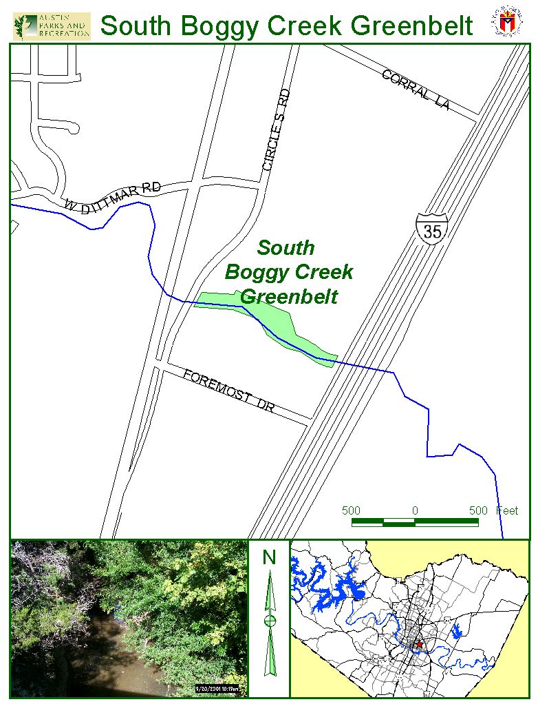 South Boggy Creek Map 7600 Blk of Circle S Rd Austin • mappery
