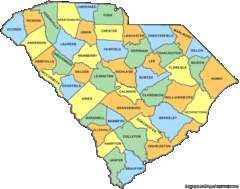 South Carolina Counties Map