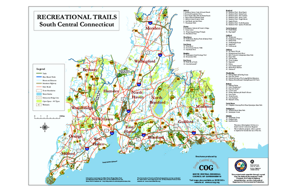 South Central Connecticut Recreational Trail Map