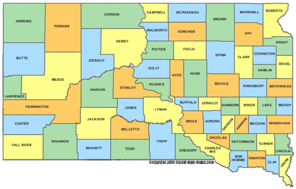 South Dakota Zip Code Map - Maping Resources
