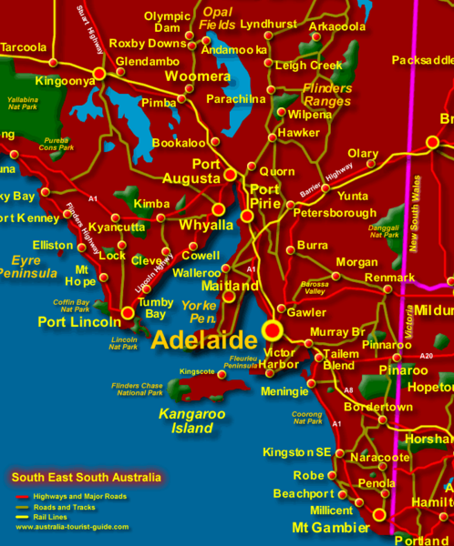 South East South Australia Beach Map