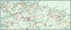 South Georgia Island Shackleton Route 1916 Map South Georgia Island Shackleton Route 1916 Map