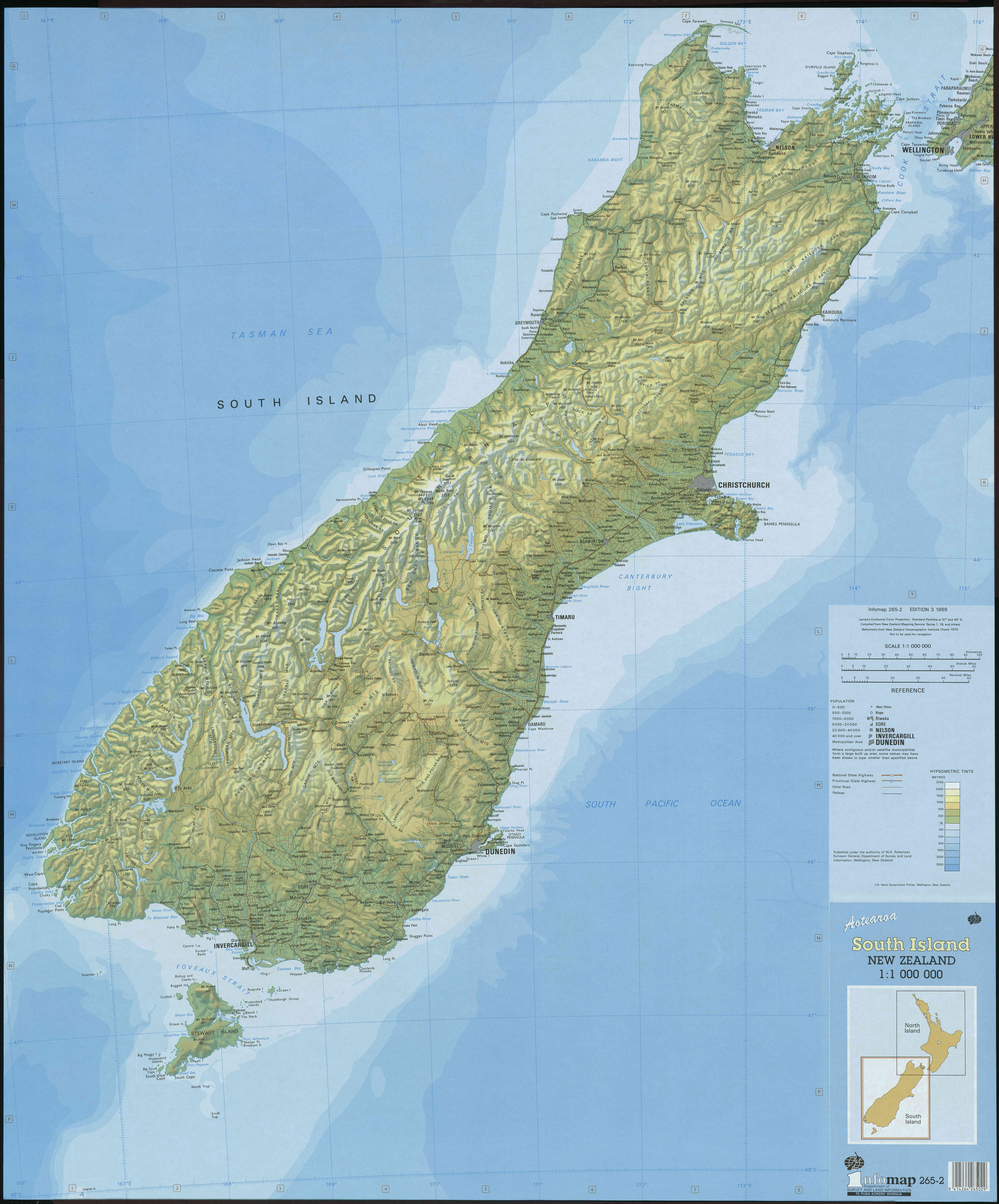 new zealand south island map