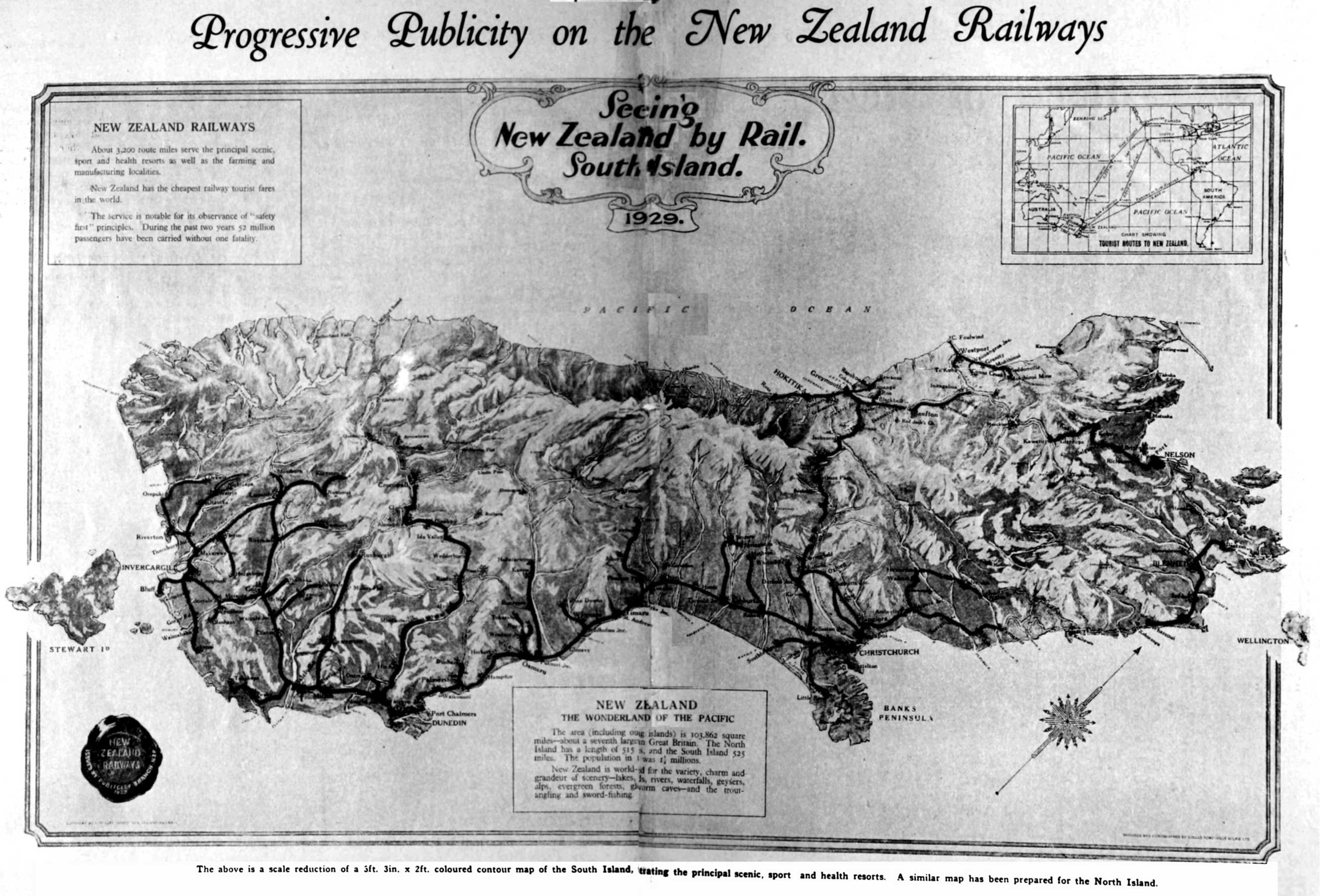 new zealand south island railway map