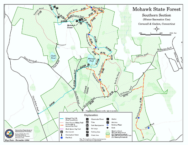 South Mohawk Mountain State Forest (Winter Trails) Map