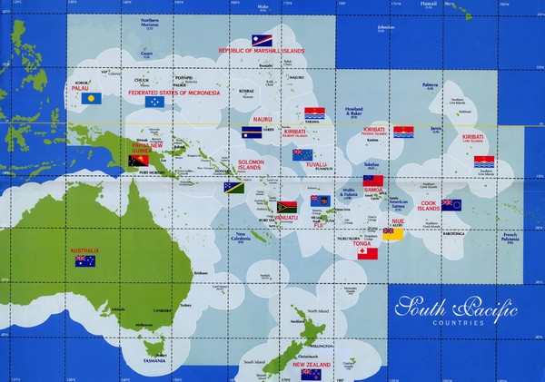 South Pacific Countries Map