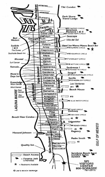 South Padre Island Street Map