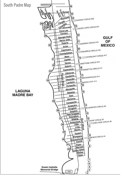 South Padre Island Street Map